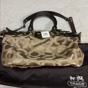 Coach Tan and Brown Signature Satchel